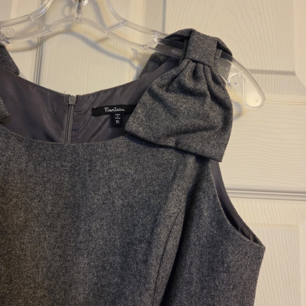 Monteau Sleeveless Gray Bow Sheath Dress Size Medium - Picture 5 of 16